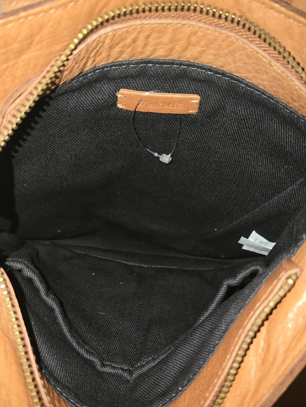 Madewell Leather Tote Bag with Multicolor Stripe Accent - Tan - Picture 5 of 7